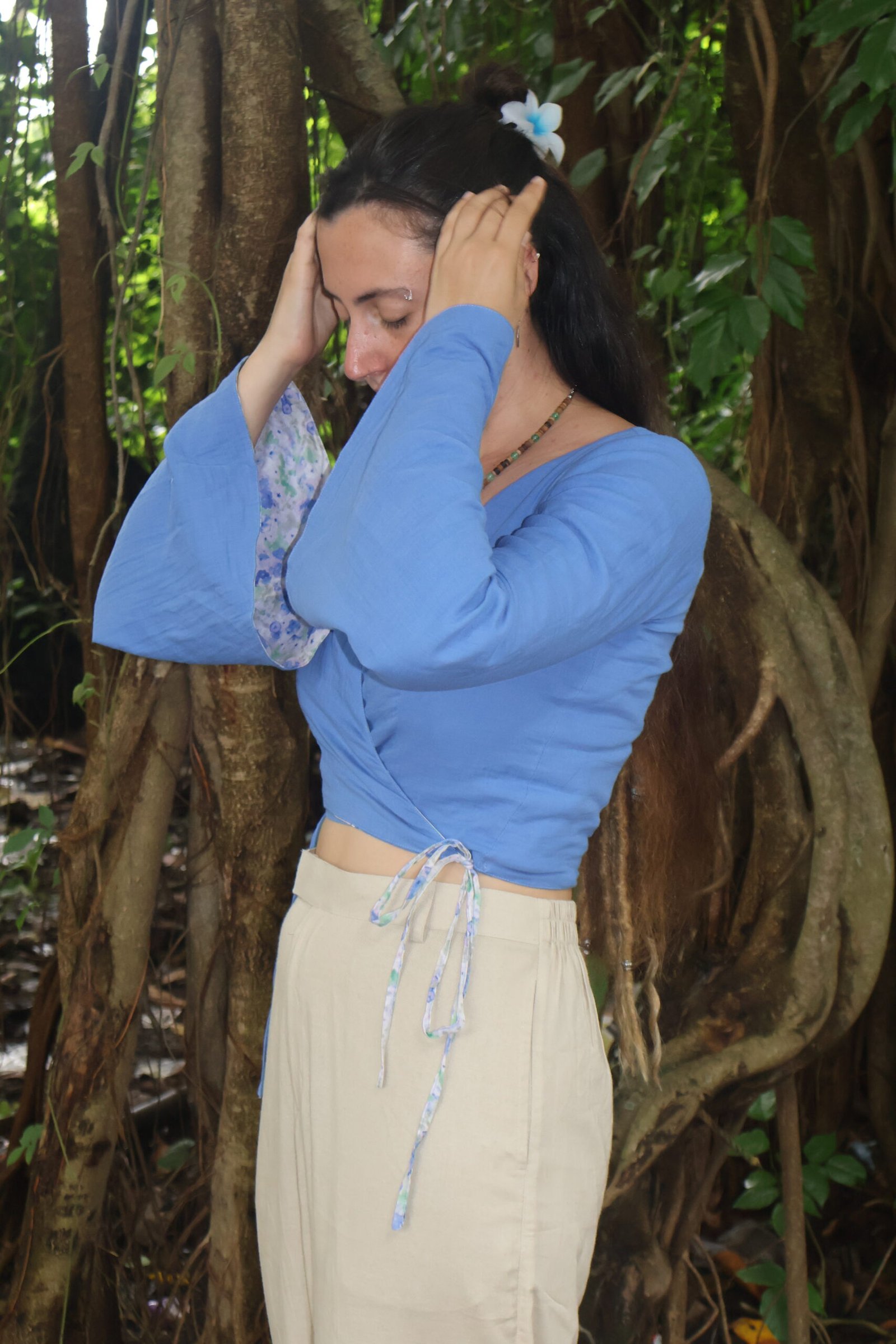Blue Flower Flip Shirt - Image 3