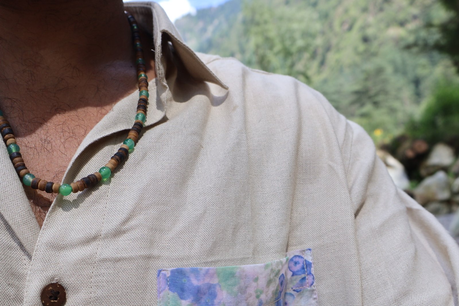 Blue Flower Man's Shirt