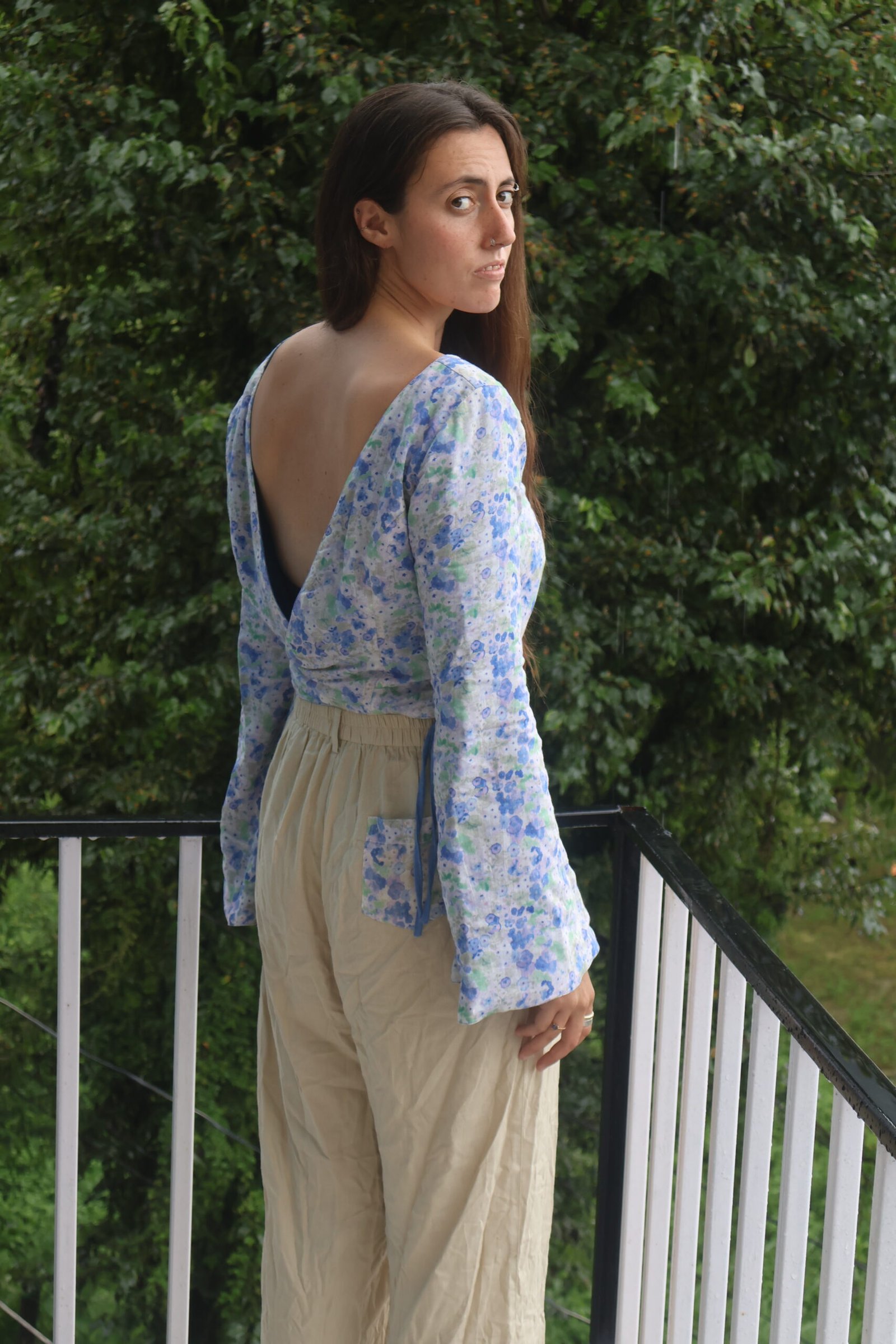 Blue Flower Flip Shirt - Image 2