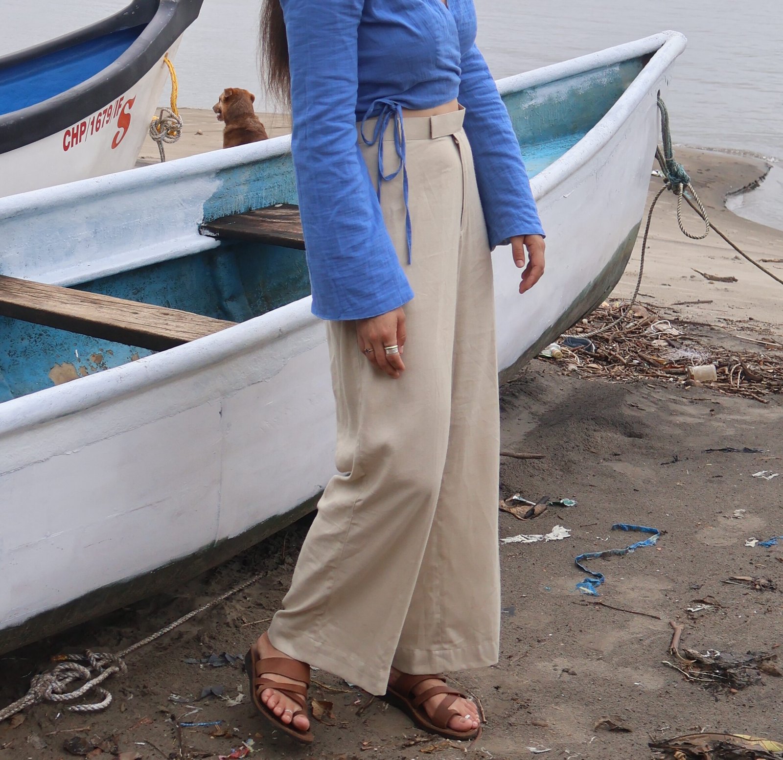 Blue Flower Pants