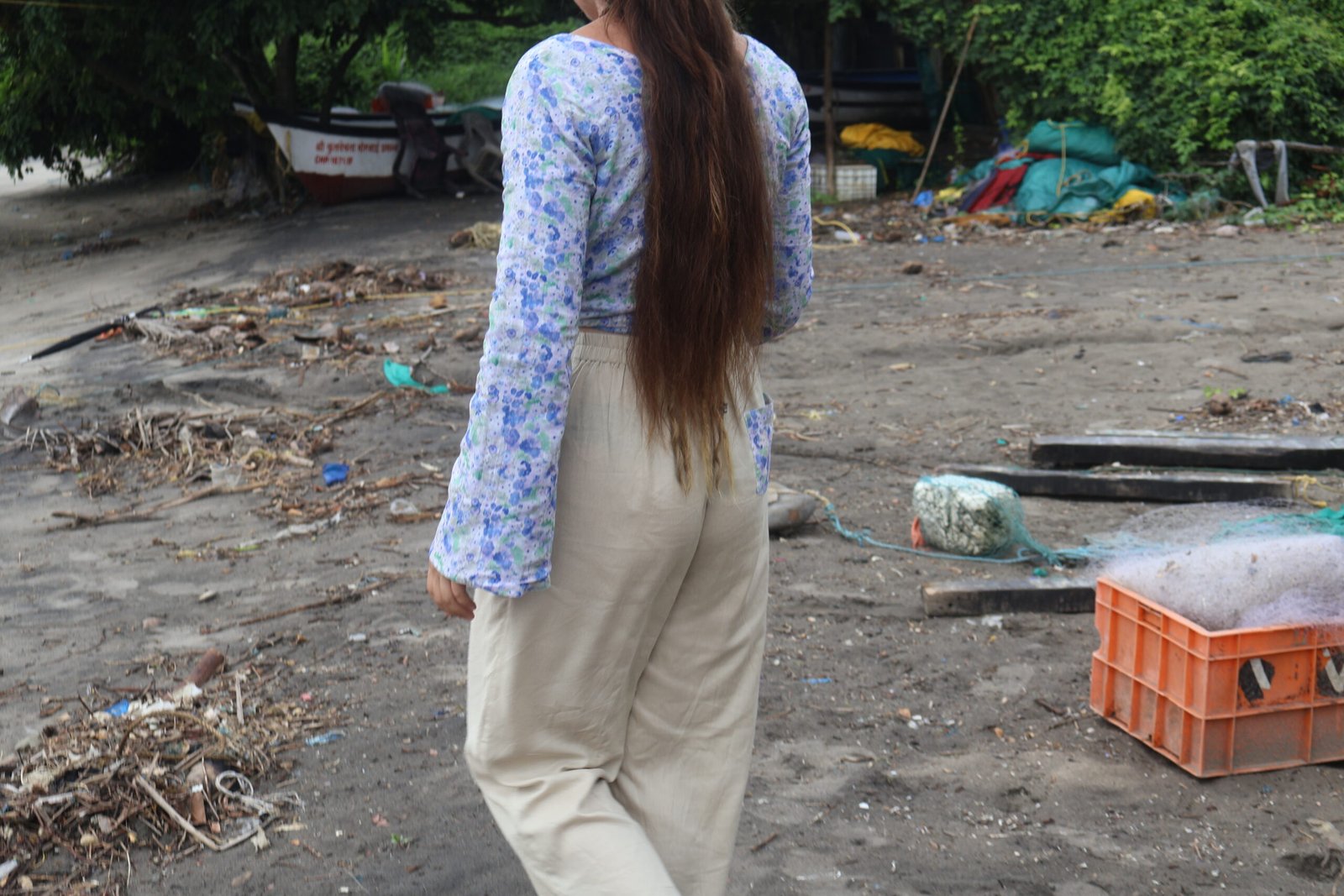 Blue Flower Pants - Image 3