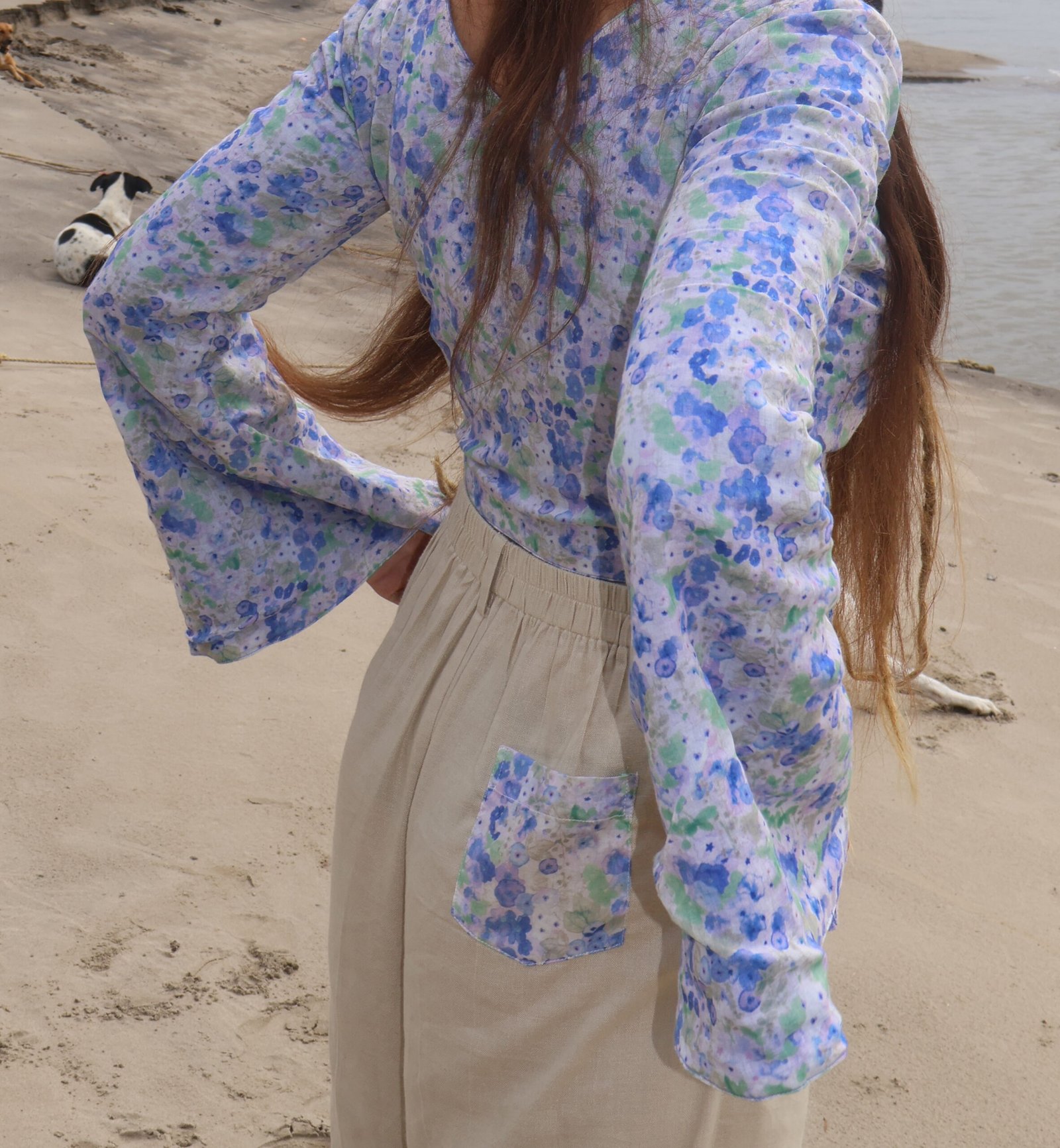 Blue Flower Pants - Image 2